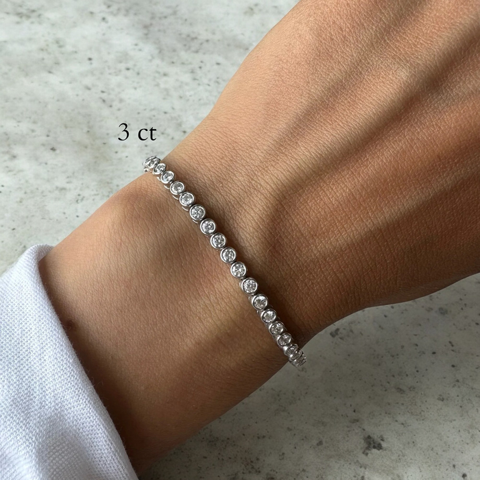 Bezel Tennis Bracelet 3 Carat