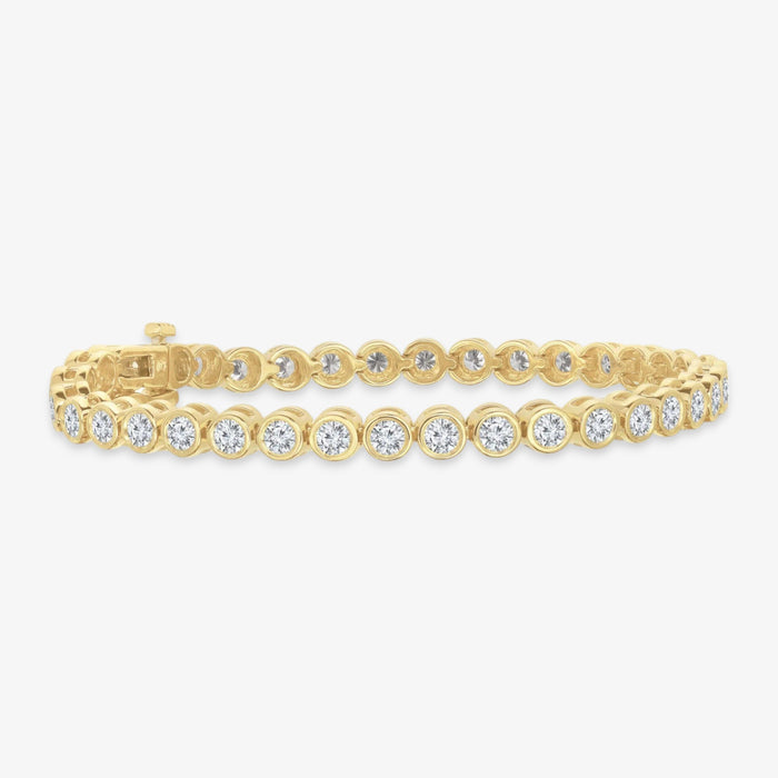 Bezel Tennis Bracelet Yellow Gold 