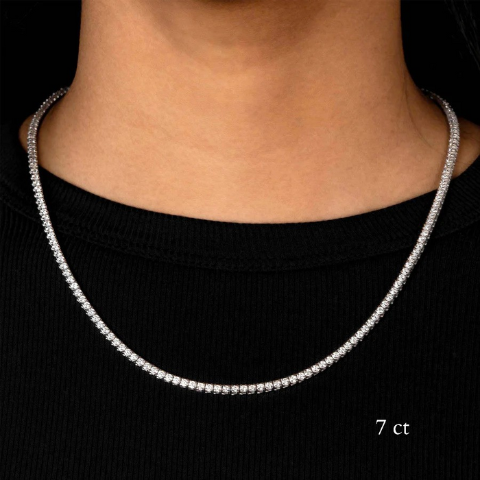 Lab Grown Tennis Necklace 7ct