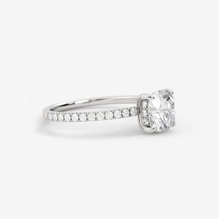 Cushion Cut Moissanite Ring with Pave 2