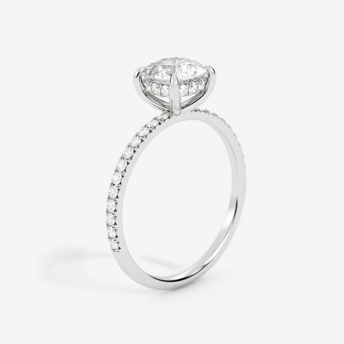 Cushion Cut Moissanite Ring with Pave 3