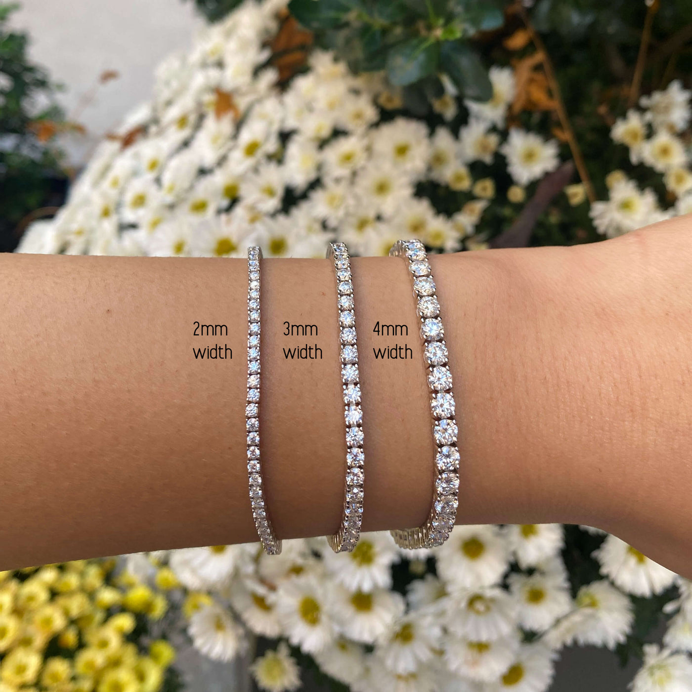 18k White Gold Clssic Round Brillint Dimond Tennis Necklce For Sle...
